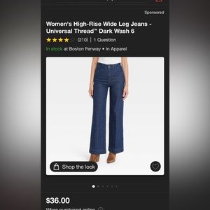 Target High Rise Wide Leg Jeans in dark wash